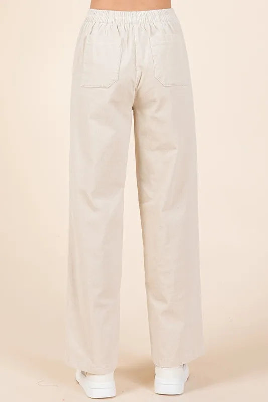 Mittoshop Corduroy Back Elastic Waist Pants | Daverri Fashions