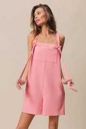 BiBi Texured Jacquard Romper with Side Pockets | Rompers Daverri Fashions