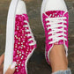 Sequin Round Toe Flat Sneakers - DAVERRI FASHIONS