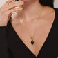 18K Gold-Plated Stainless Steel Necklace with Teardrop Pendant - DAVERRI FASHIONS