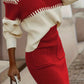 Two-Tone Ribbed Knit Top and Skirt Sweater Set - DAVERRI FASHIONS