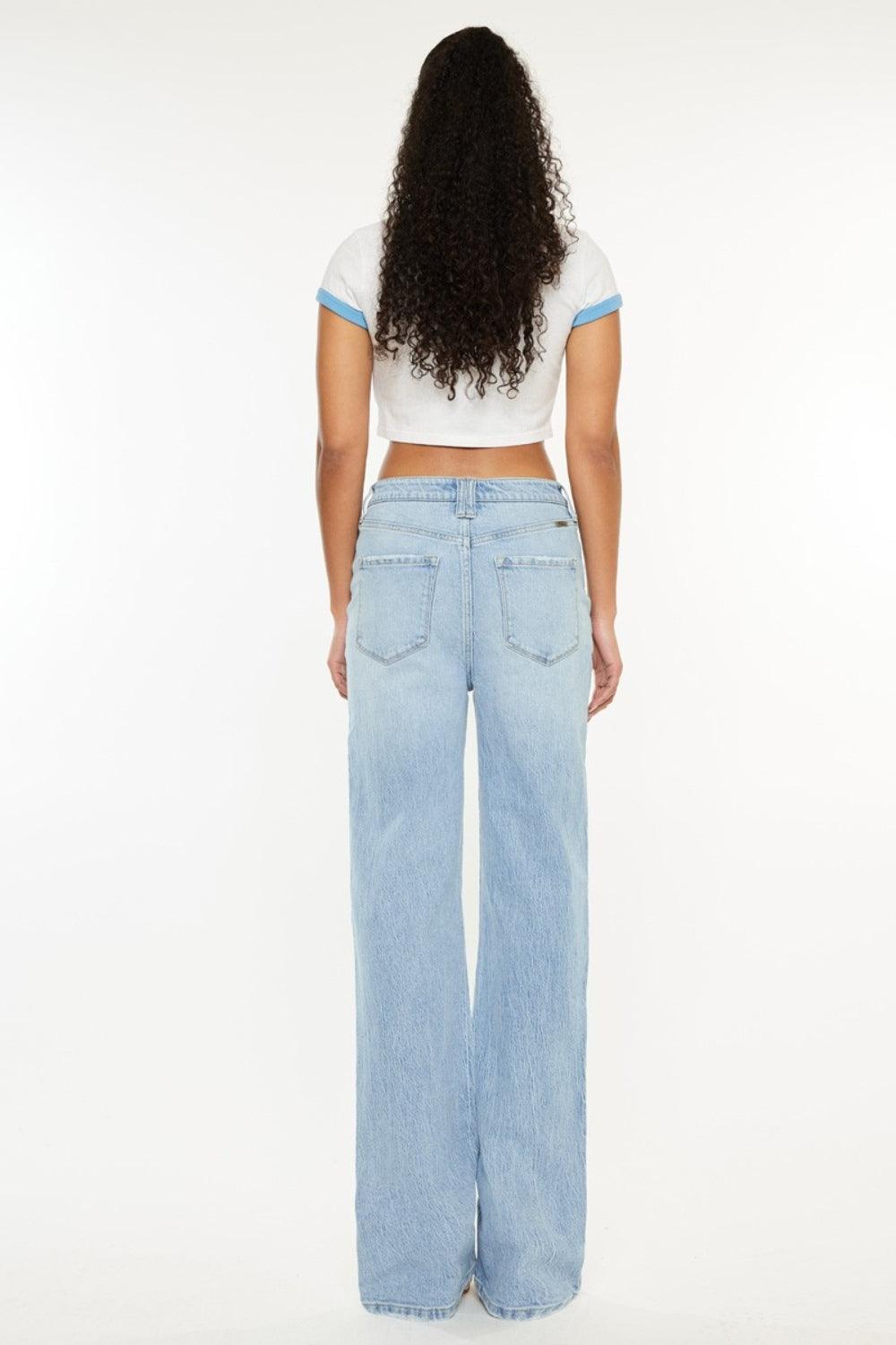 Kancan Distressed High Waist Straight Jeans | Daverri Fashions
