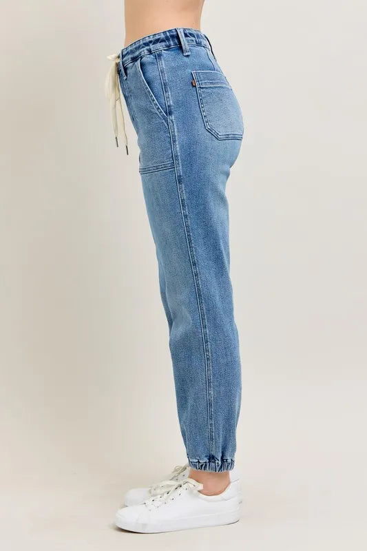 Judy Blue Full Size High Waist Denim Jogger Jeans