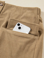 Corduroy Buttoned Front Mini Skirt | Skirts Daverri Fashions