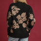 Umgee Floral Long Sleeve Sweater Black - DAVERRI FASHIONS