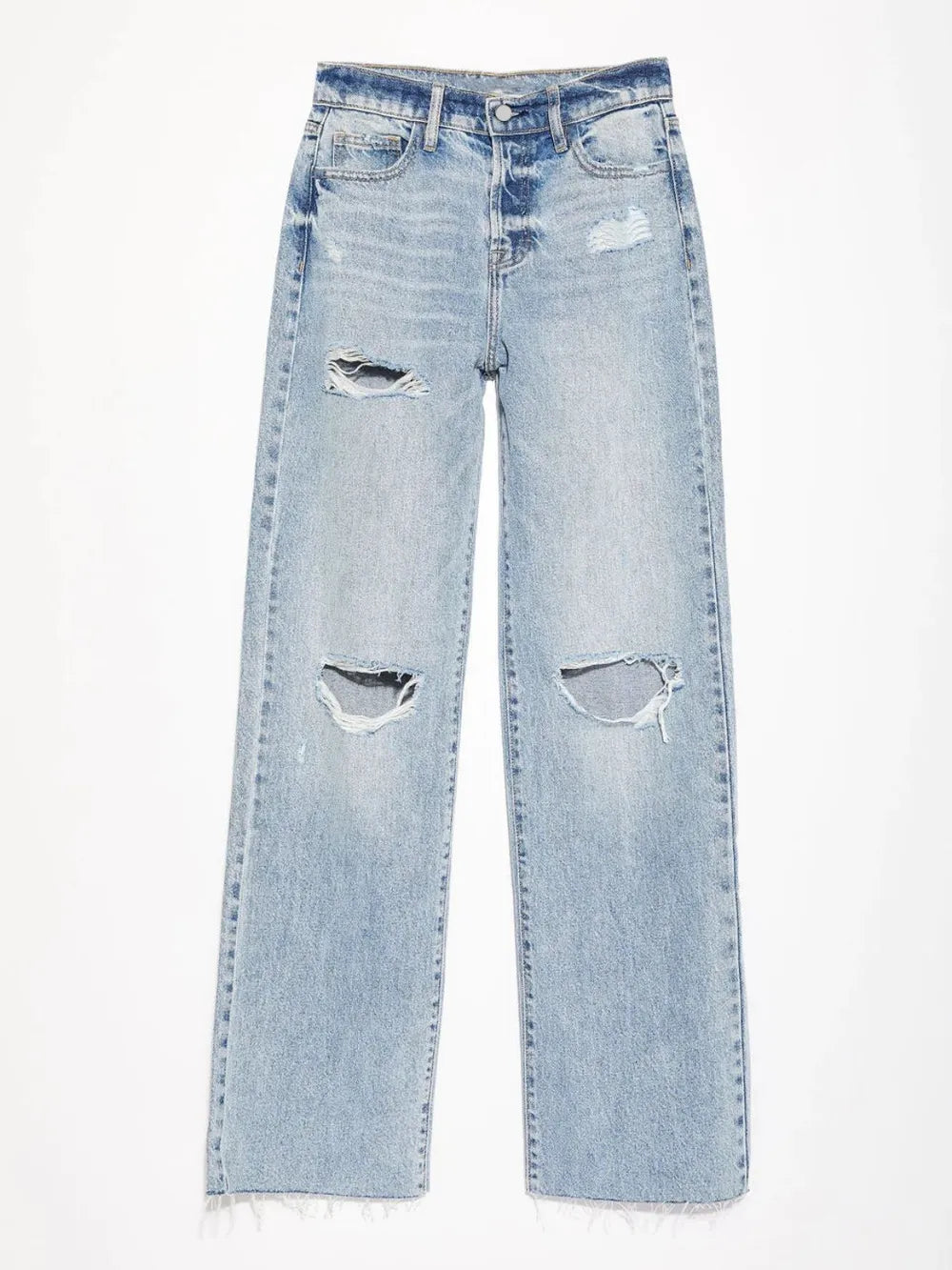 Distressed Straight Leg Jeans with Pockets | Jeans Daverri Fashions