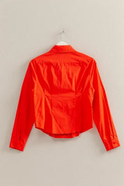 HYFVE Long Sleeve Pleated Waist Poplin Shirt | Daverri Fashions