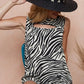 BiBi Zebra Printed Rib with Cut Out Front Sleeveless Top - DAVERRI FASHIONS