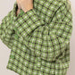 HYFVE Tweed Plaid Button Up Collared Neck Jacket Jackets