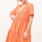 And The Why Washed Frayed Detail Tiered Dress Knee Length Dresses