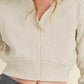 Aemi + Co Zip Up Raglan Sleeve Cropped Hoodie - DAVERRI FASHIONS