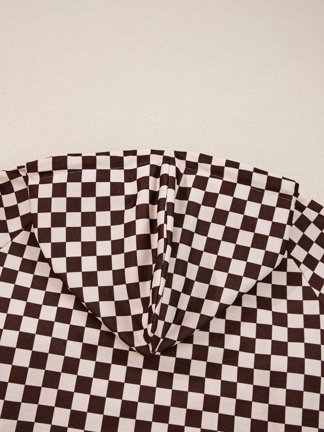 Checkered Drawstring Hoodie and Pants Set | Loungewear Sets Daverri Fashions