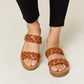 Woven Dual Band Platform Sandals SLIDES