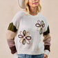 BiBi Flower Color Block Sweater - DAVERRI FASHIONS