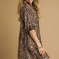 Umgee Full Size Leopard Print Mini Dress with Contrast Trim Plus Size Mini Dresses