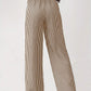 Daverri beige and black striped high-waisted wide-leg pants