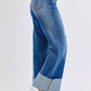 Judy Blue Full Size Distressed High Waist Wide Leg Jeans - DAVERRI FASHIONS