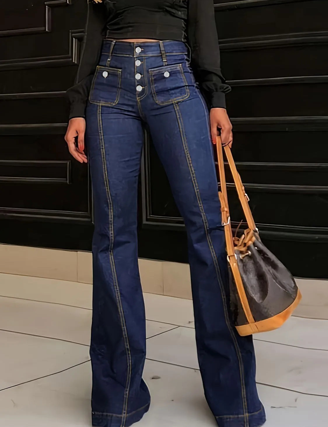 Medium Flare Jeans with Pockets | Jeans Daverri Fashions