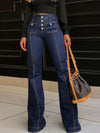 Flare Jeans with Pockets - DAVERRI FASHIONS