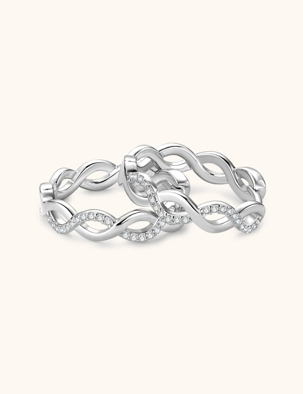 Silver One Size Moissanite Crisscross Hoop Earrings | Earrings Daverri Fashions
