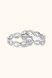 Silver One Size Moissanite Crisscross Hoop Earrings | Earrings Daverri Fashions