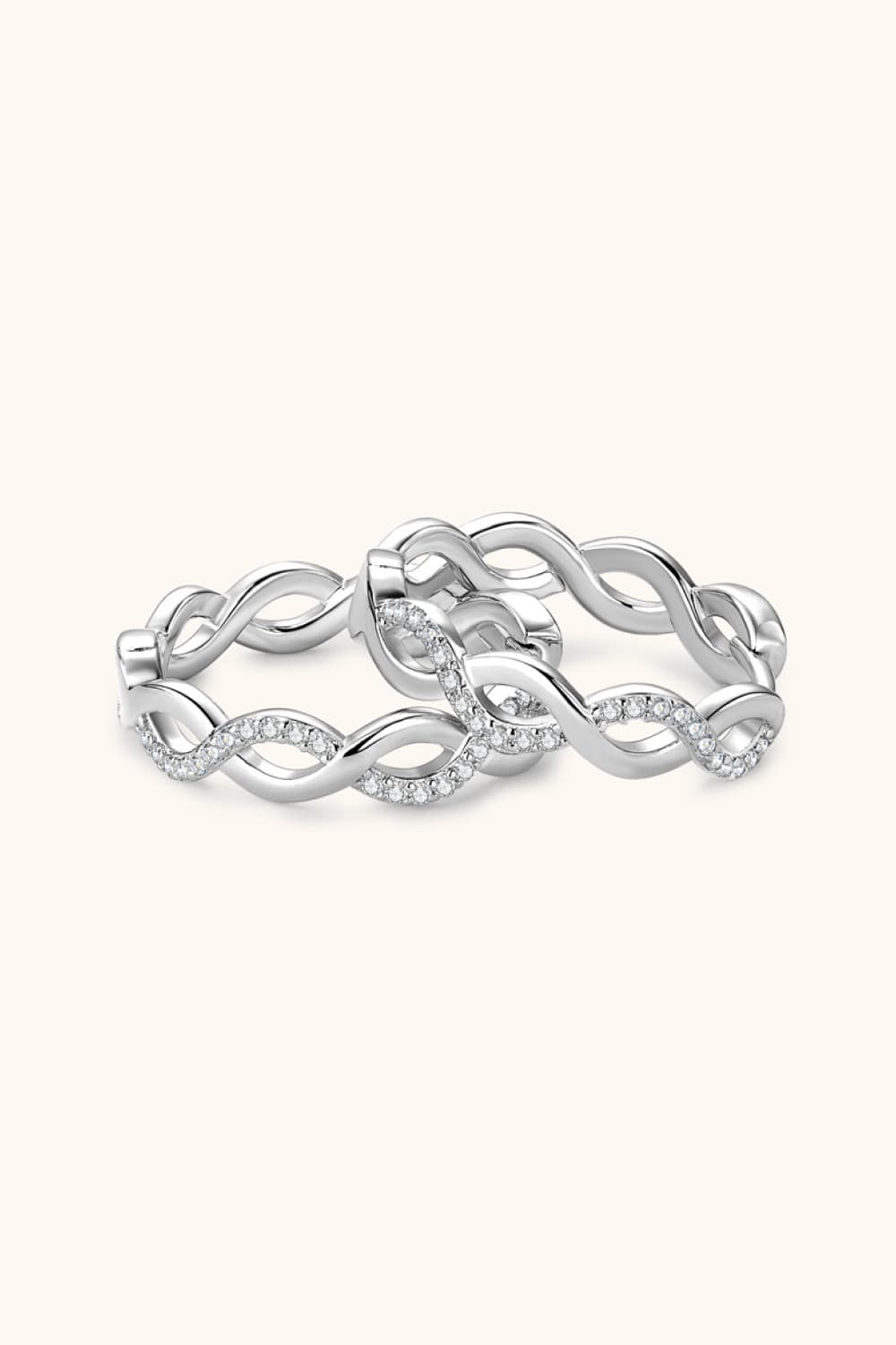 Silver One Size Moissanite Crisscross Hoop Earrings | Earrings Daverri Fashions