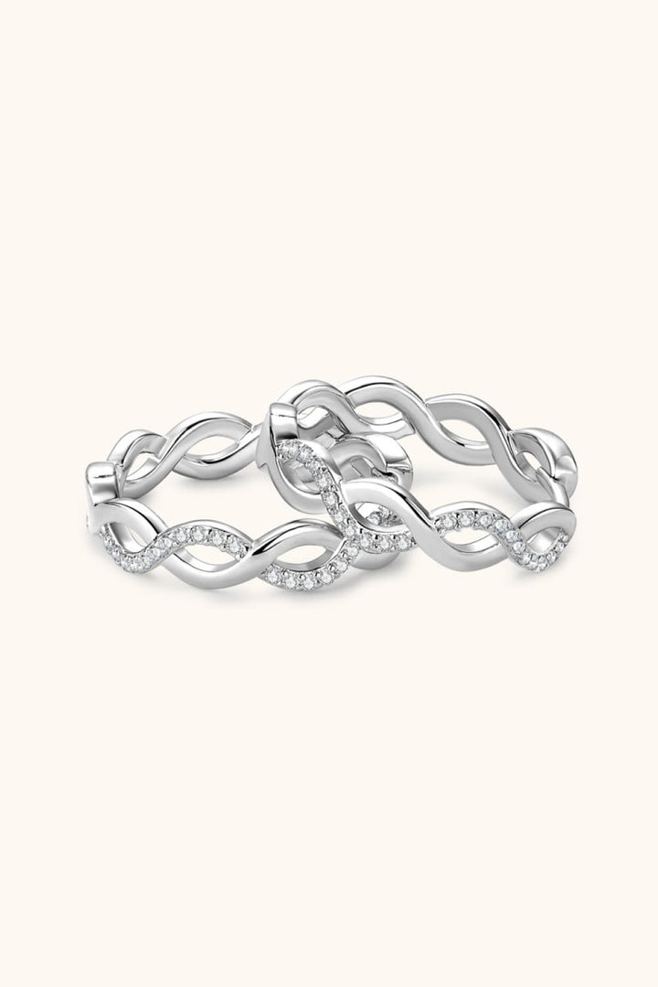 Silver One Size Moissanite Crisscross Hoop Earrings | Earrings Daverri Fashions
