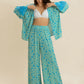 Open Front Printed Top and Pants Set - DAVERRI FASHIONS