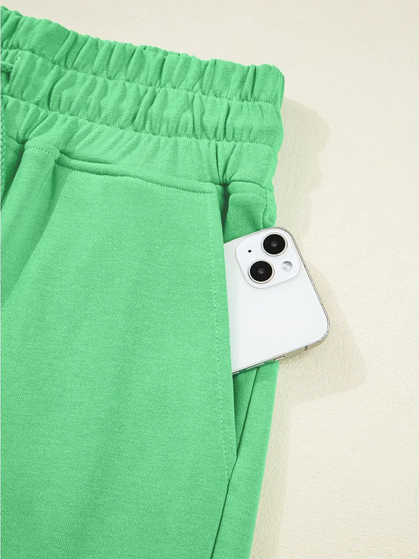 Drop Shoulder Puff Sleeve Crop Top and Drawstring Wide Leg Pants Set - DAVERRI FASHIONS