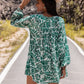 Long Sleeve V-Neck Mini Dress - DAVERRI FASHIONS