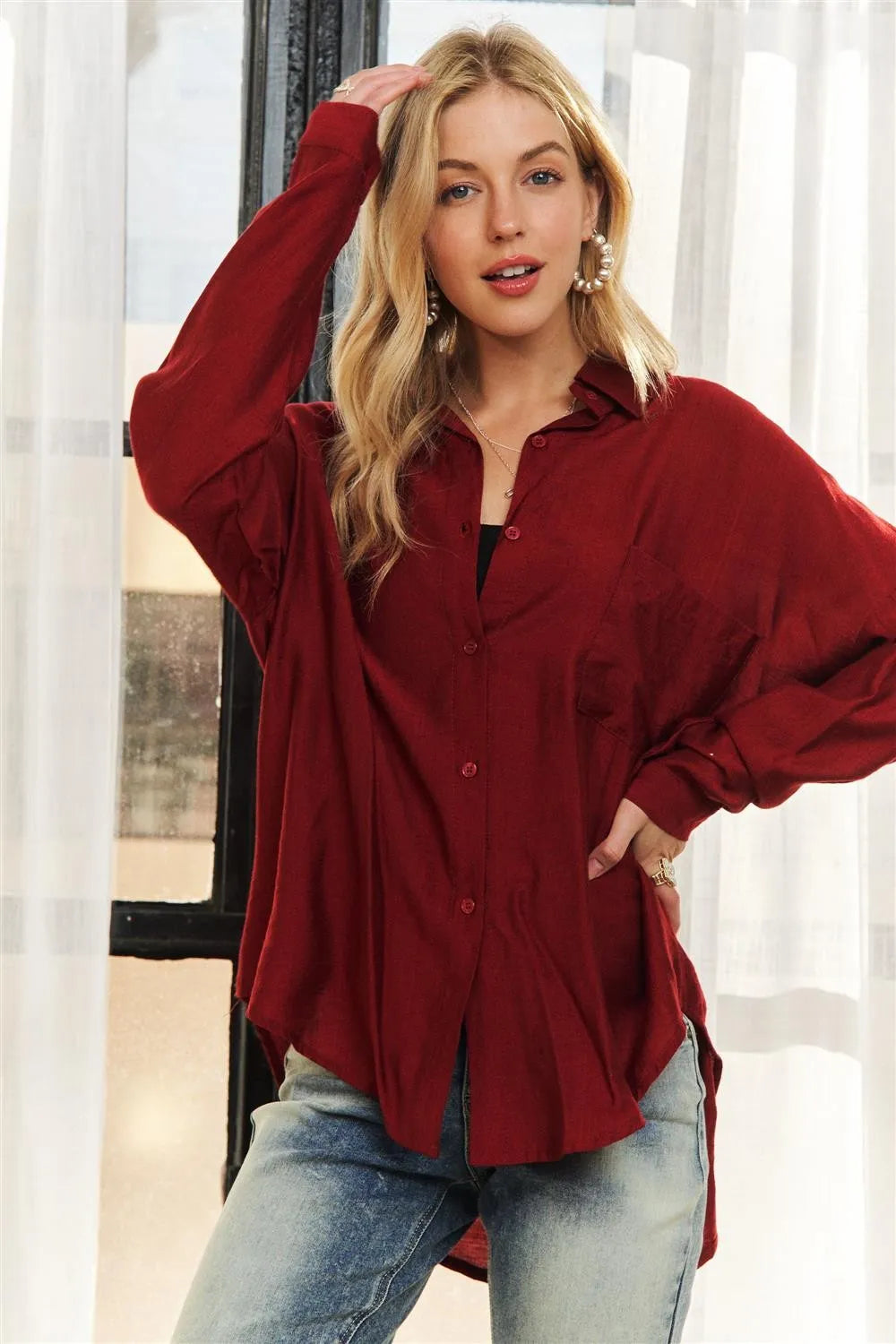 ADORA Button Down Linen Shirt | Daverri Fashions