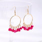 18K Gold-Plated Hoop Earrings with Tassel Beads - DAVERRI FASHIONS