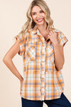Mittoshop Mineral Wash Plaid Button Down Shirt - DAVERRI FASHIONS