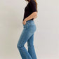 Judy Blue Full Size Mid Rise Slim Bootcut Tummy Control Release Hem Jeans Plus Size - DAVERRI FASHIONS