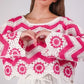 VERY J Chevron/Floral Pattern Crochet Knit Top - DAVERRI FASHIONS