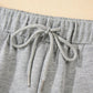 Heather gray drawstring pants in Daverri Fashions set
