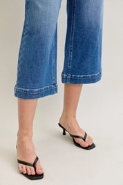 Judy Blue Mid Rise Crop Wide Leg Jeans | Jeans Daverri Fashions