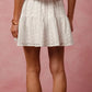 White eyelet lace tiered mini skirt from SO ME floral set