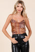 Mittoshop Paisley Patchwork Print Satin Cowl Neck Crop Cami - DAVERRI FASHIONS