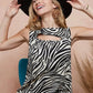 BiBi Zebra Printed Rib with Cut Out Front Sleeveless Top - DAVERRI FASHIONS