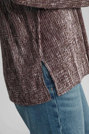 Umgee Side Slit Texture Button Up Shirt | Daverri Fashions