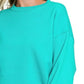 Zenana Fleece Crewneck Long Sleeve Sweatshirt - DAVERRI FASHIONS