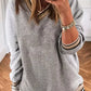 Casual V-Neck Striped Trim Pullover - DAVERRI FASHIONS
