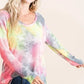BiBi Tie Dye Print Low Gauge Knit Top - DAVERRI FASHIONS