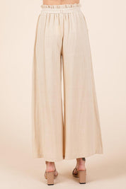 Mittoshop High Waist Tie Front Wide Leg Pants Pants