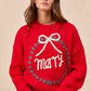 BiBi Christmas Wreath Merry Letter Knit Top - DAVERRI FASHIONS