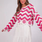 VERY J Chevron/Floral Pattern Crochet Knit Top - DAVERRI FASHIONS