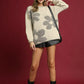 Umgee Floral Jacquard Knit Sweater Cream - DAVERRI FASHIONS