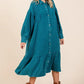 Mittoshop Mineral Wash Cotton Gauze Ruffle Midi Shirt Dress Midi Dresses