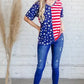 And The Why American Flag Short Sleeve Top - DAVERRI FASHIONS